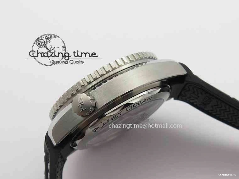 0217 Tailored Planet Ocean Master Chronometer SS OM 1:1 Best Edition Black Dial On Leather Strap A 8173